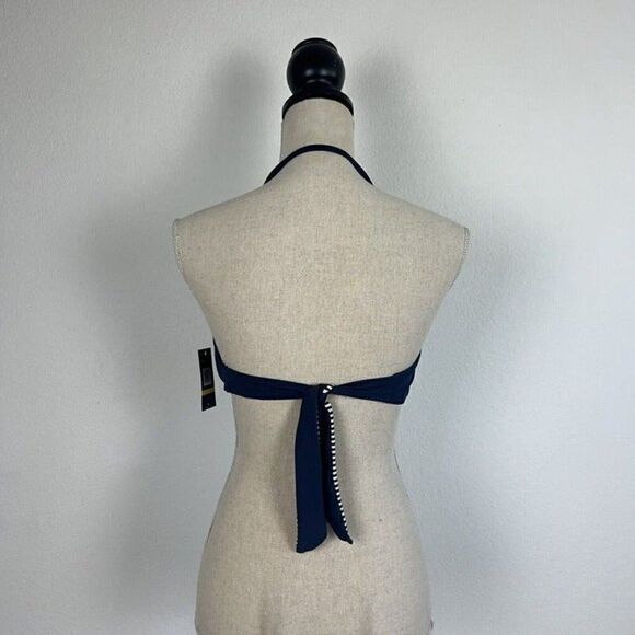 Tommy Hilfiger NWT Women's Halter Bandeau Bra Bikini Top Core Navy Size Medium - Picture 4 of 10